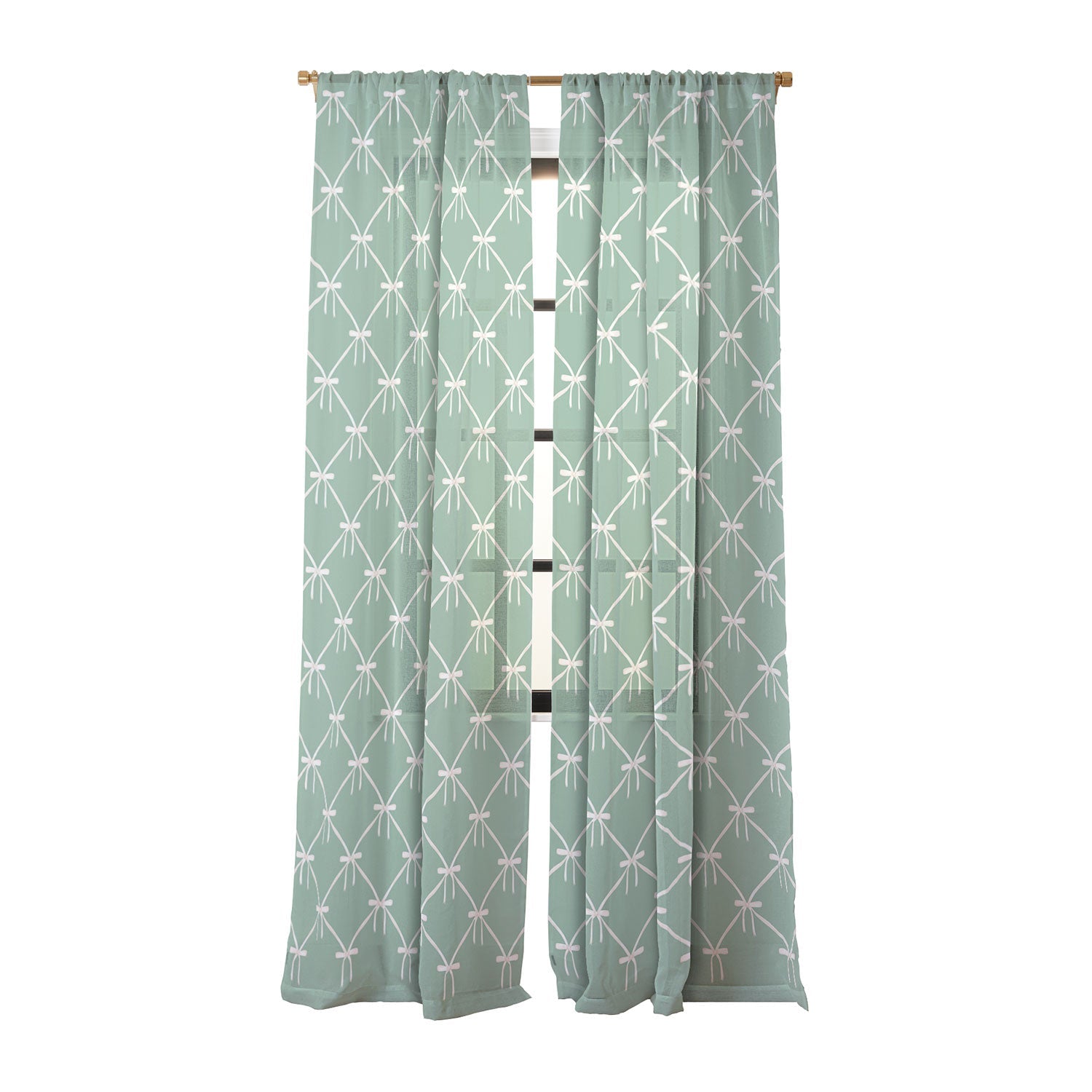 Colour Poems Bows and Ribbons Green Sheer Non Repeat