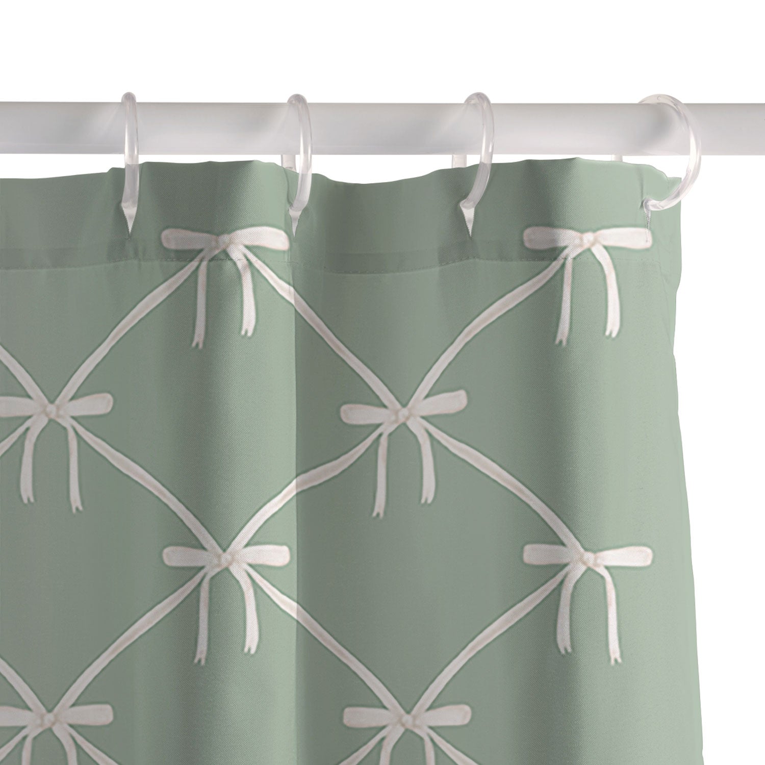 Colour Poems Bows and Ribbons Green Shower Curtain