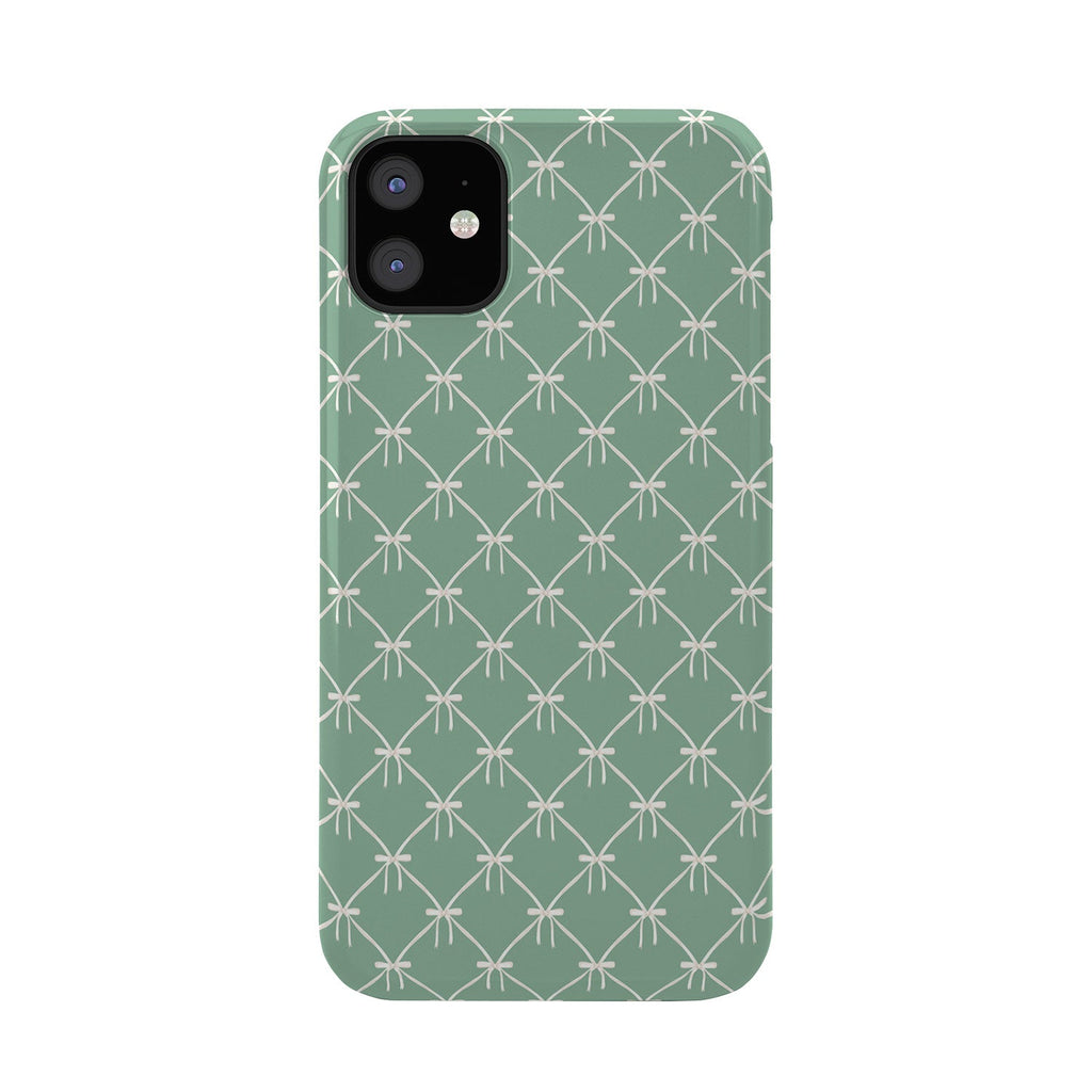 Colour Poems Bows and Ribbons Green Phone Case