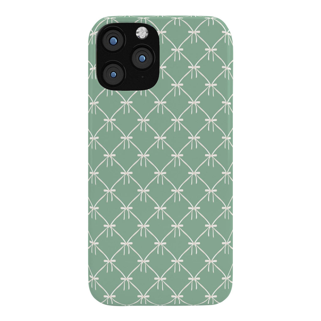 Colour Poems Bows and Ribbons Green Phone Case