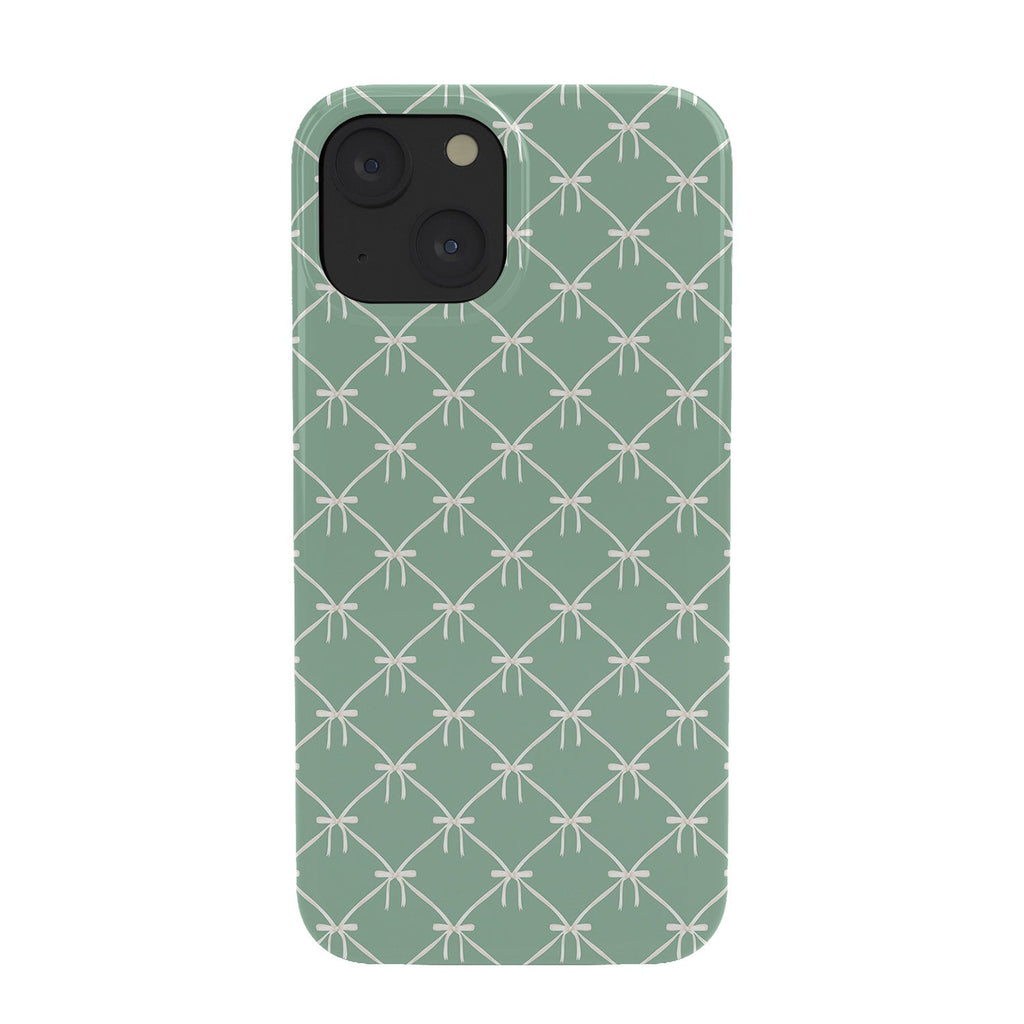 Colour Poems Bows and Ribbons Green Phone Case