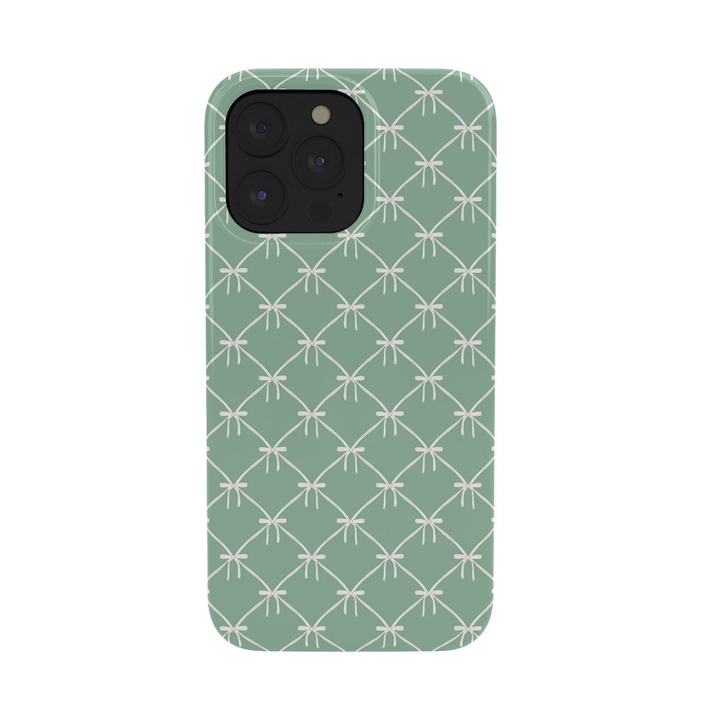 Colour Poems Bows and Ribbons Green Phone Case