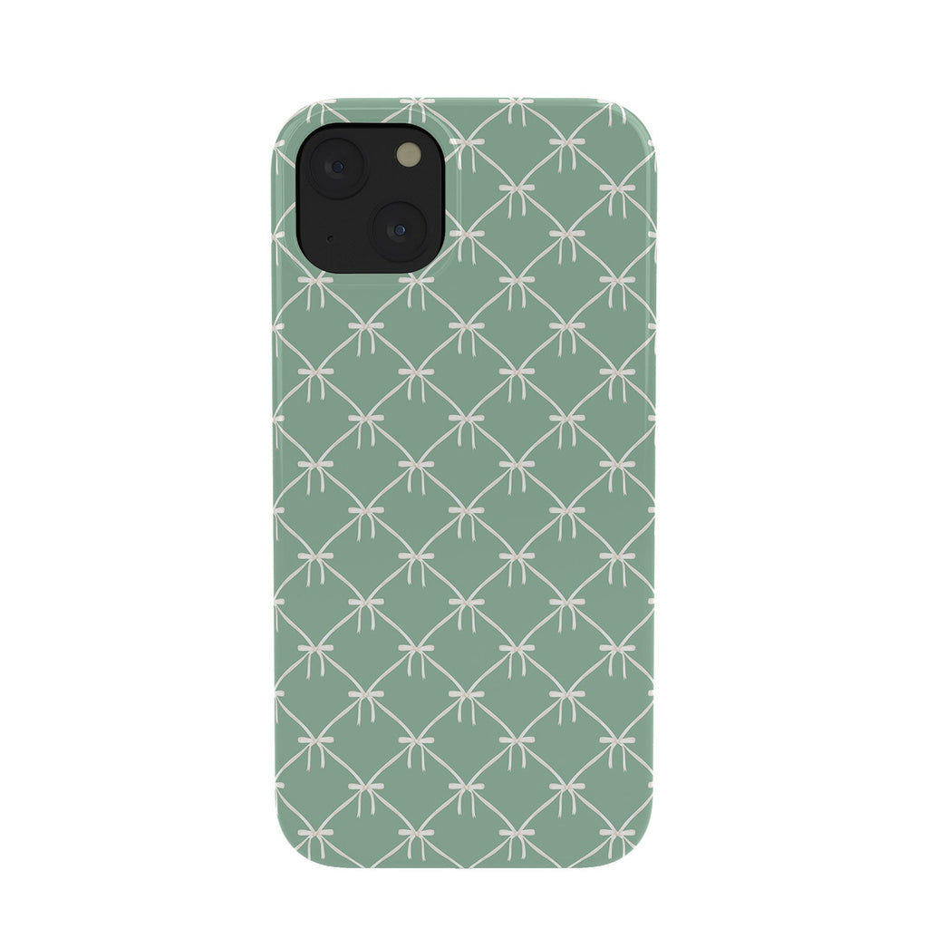 Colour Poems Bows and Ribbons Green Phone Case
