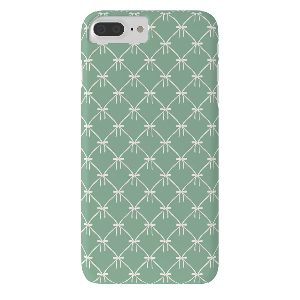 Colour Poems Bows and Ribbons Green Phone Case