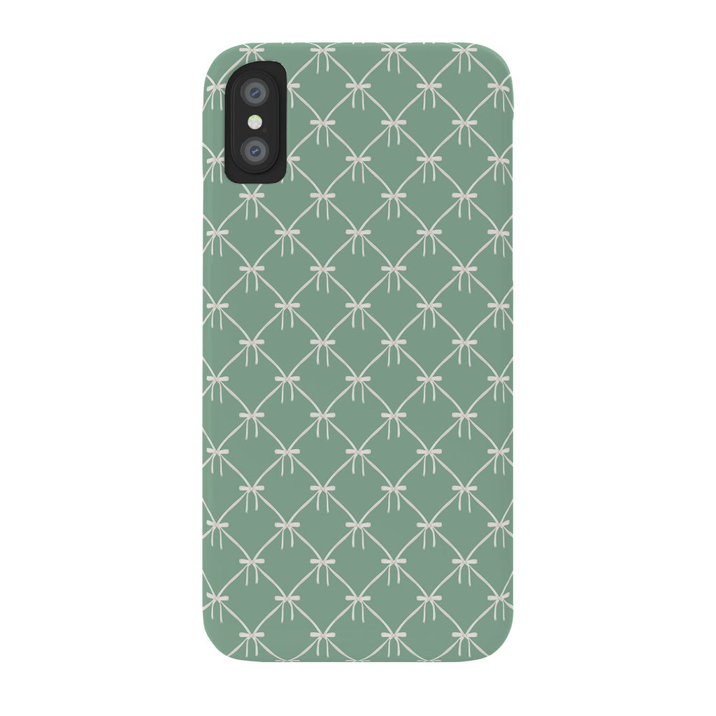 Colour Poems Bows and Ribbons Green Phone Case