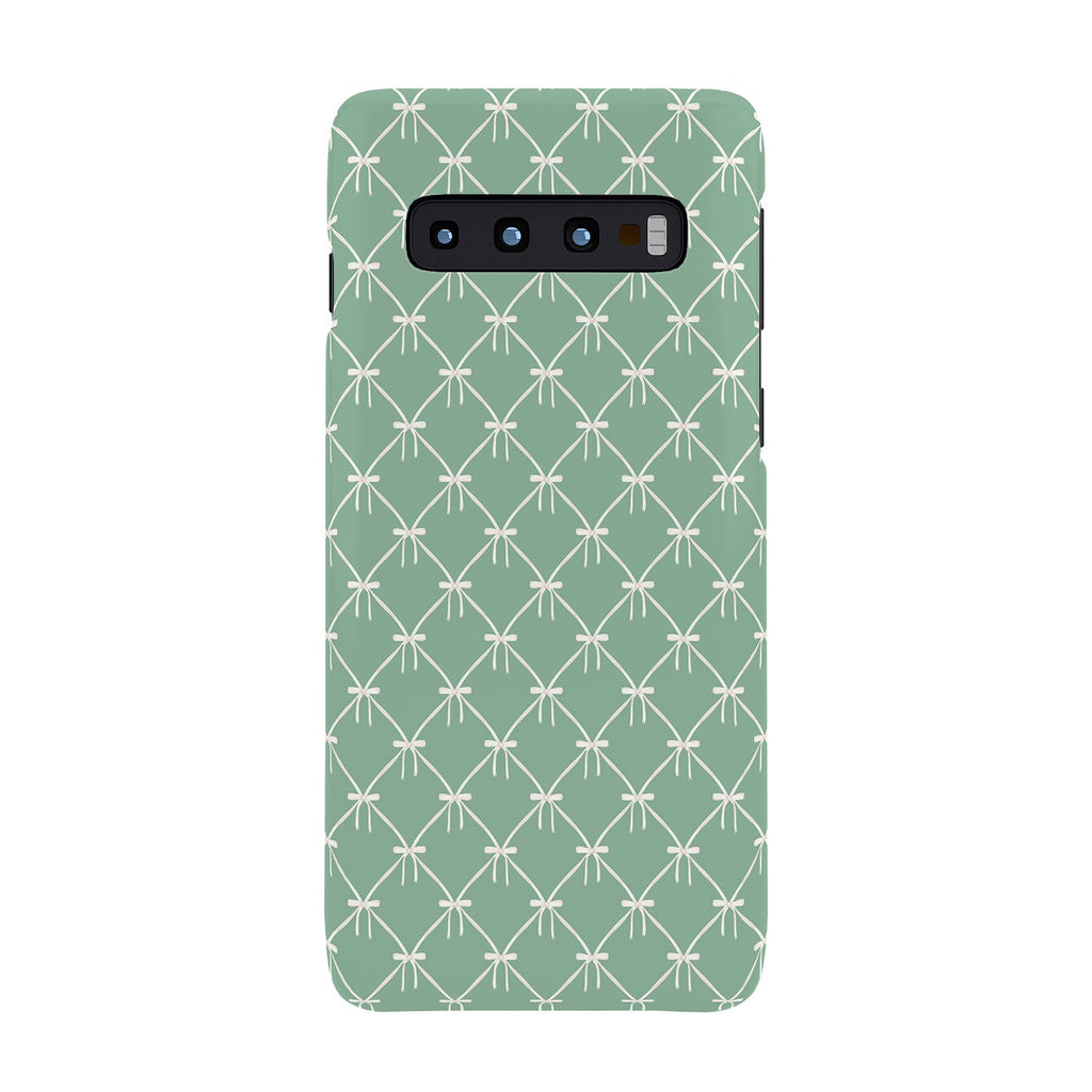 Colour Poems Bows and Ribbons Green Phone Case