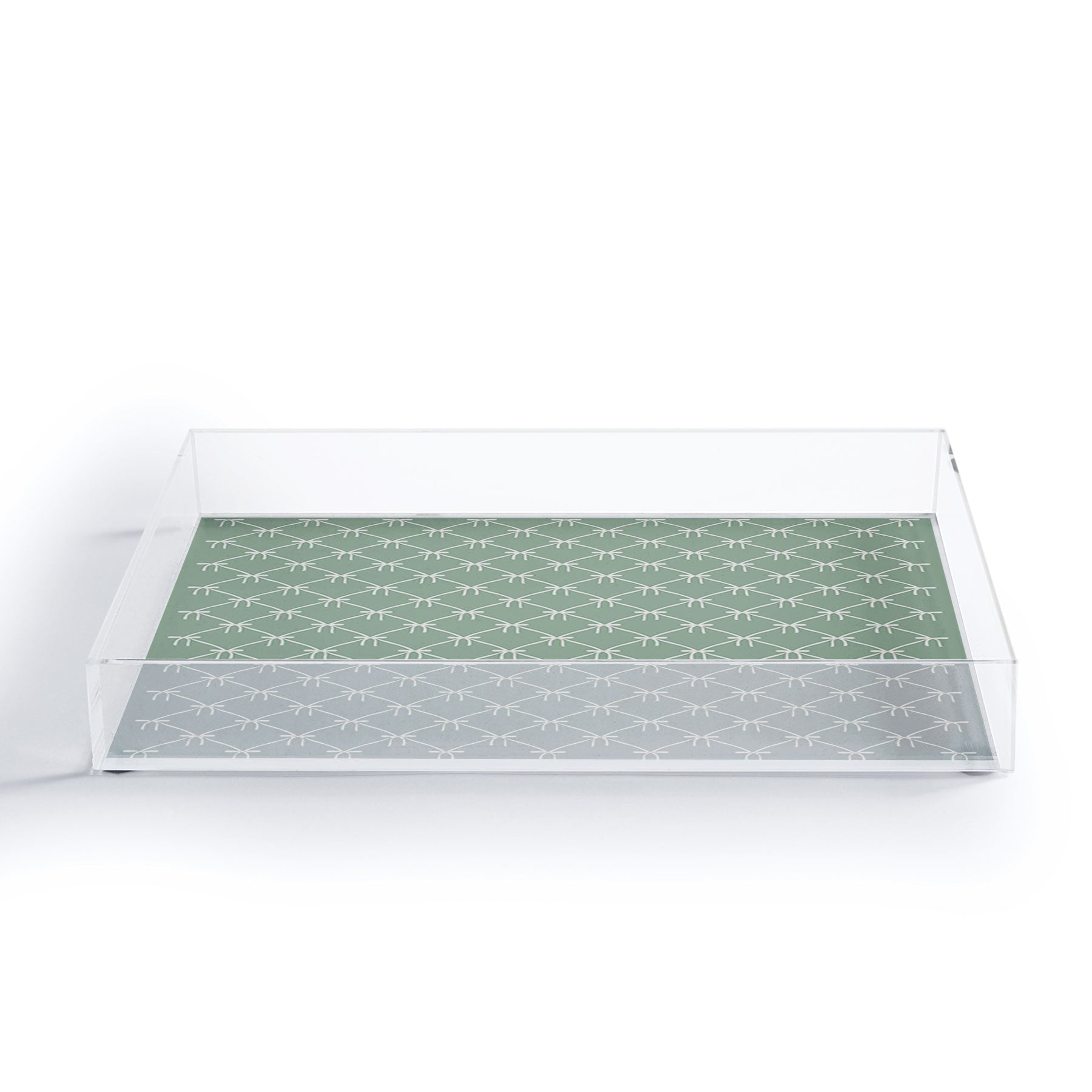 Colour Poems Bows and Ribbons Green Acrylic Tray