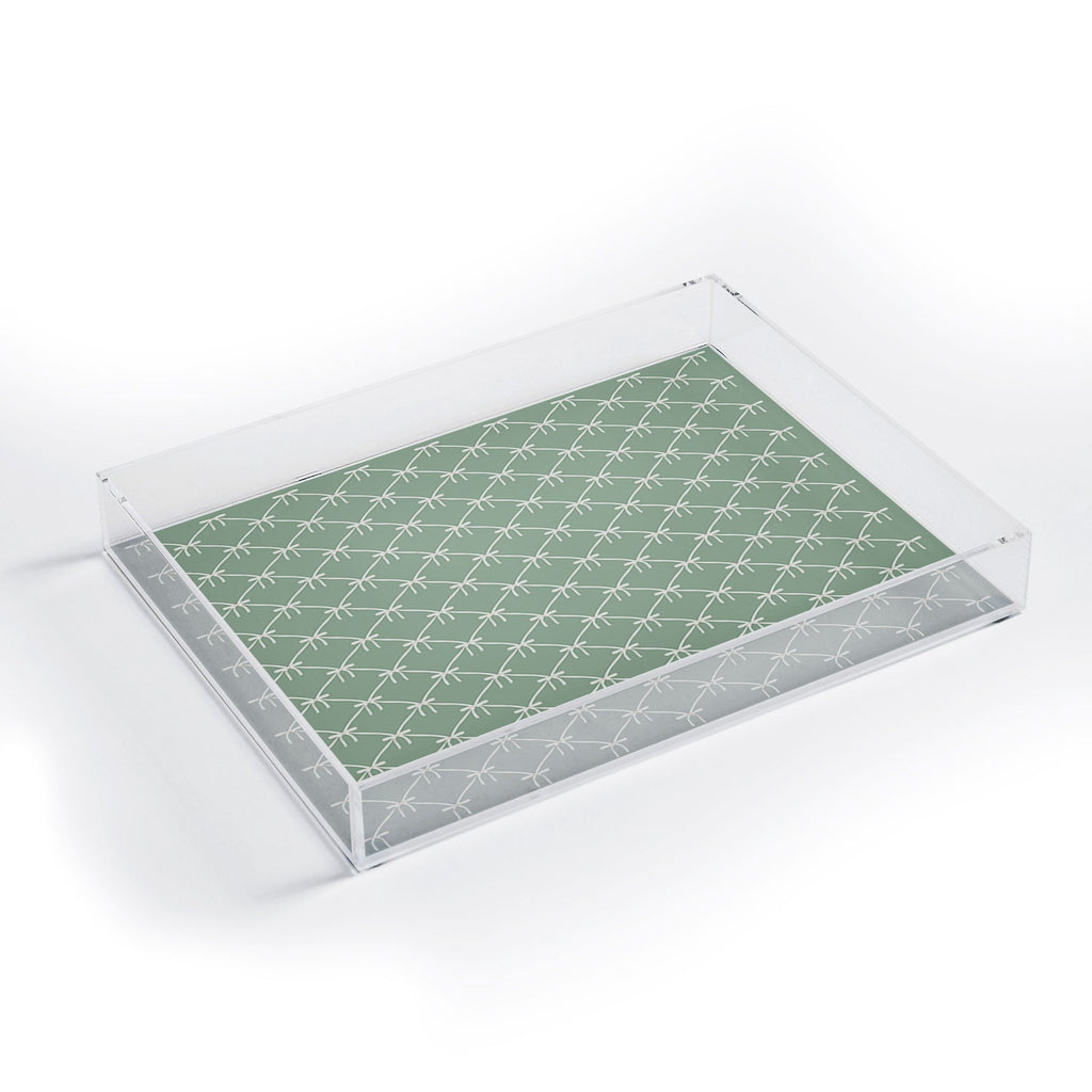 Colour Poems Bows and Ribbons Green Acrylic Tray