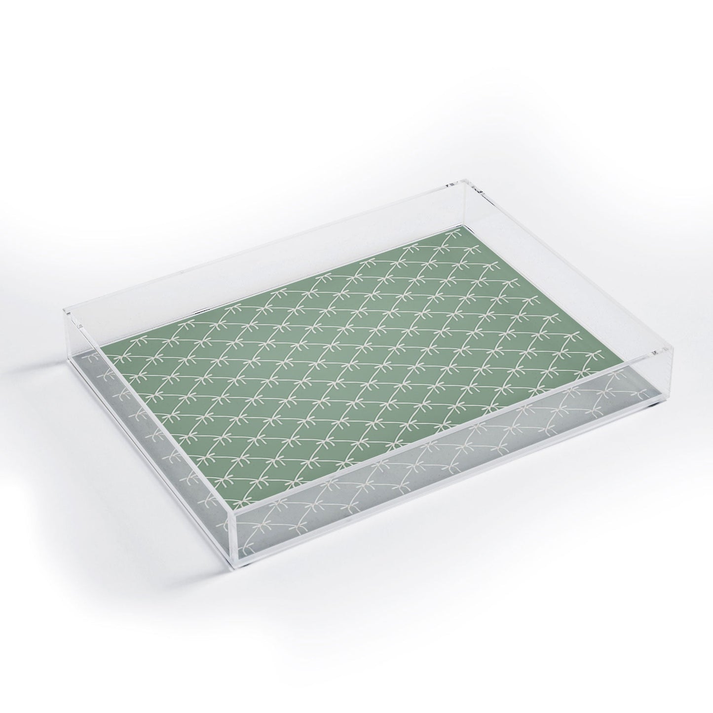 Colour Poems Bows and Ribbons Green Acrylic Tray