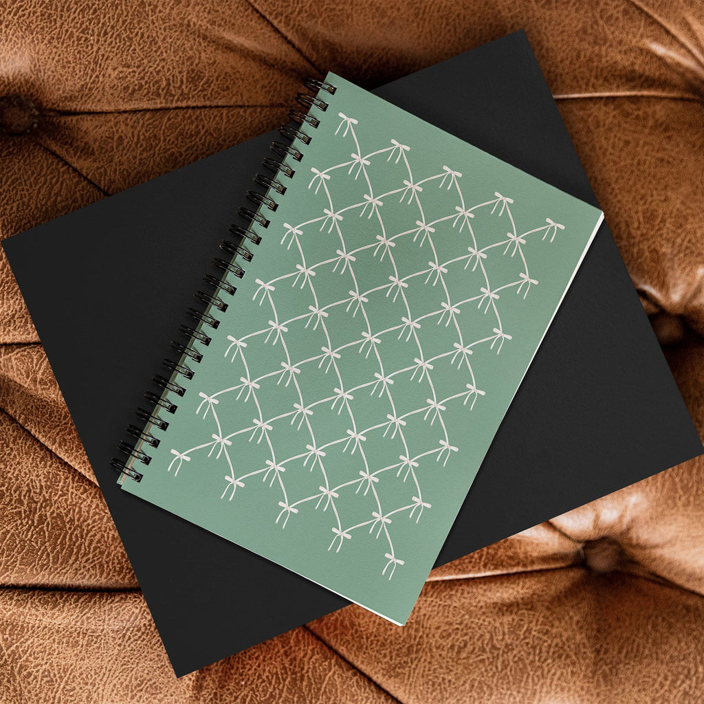Colour Poems Bows and Ribbons Green Spiral Notebook
