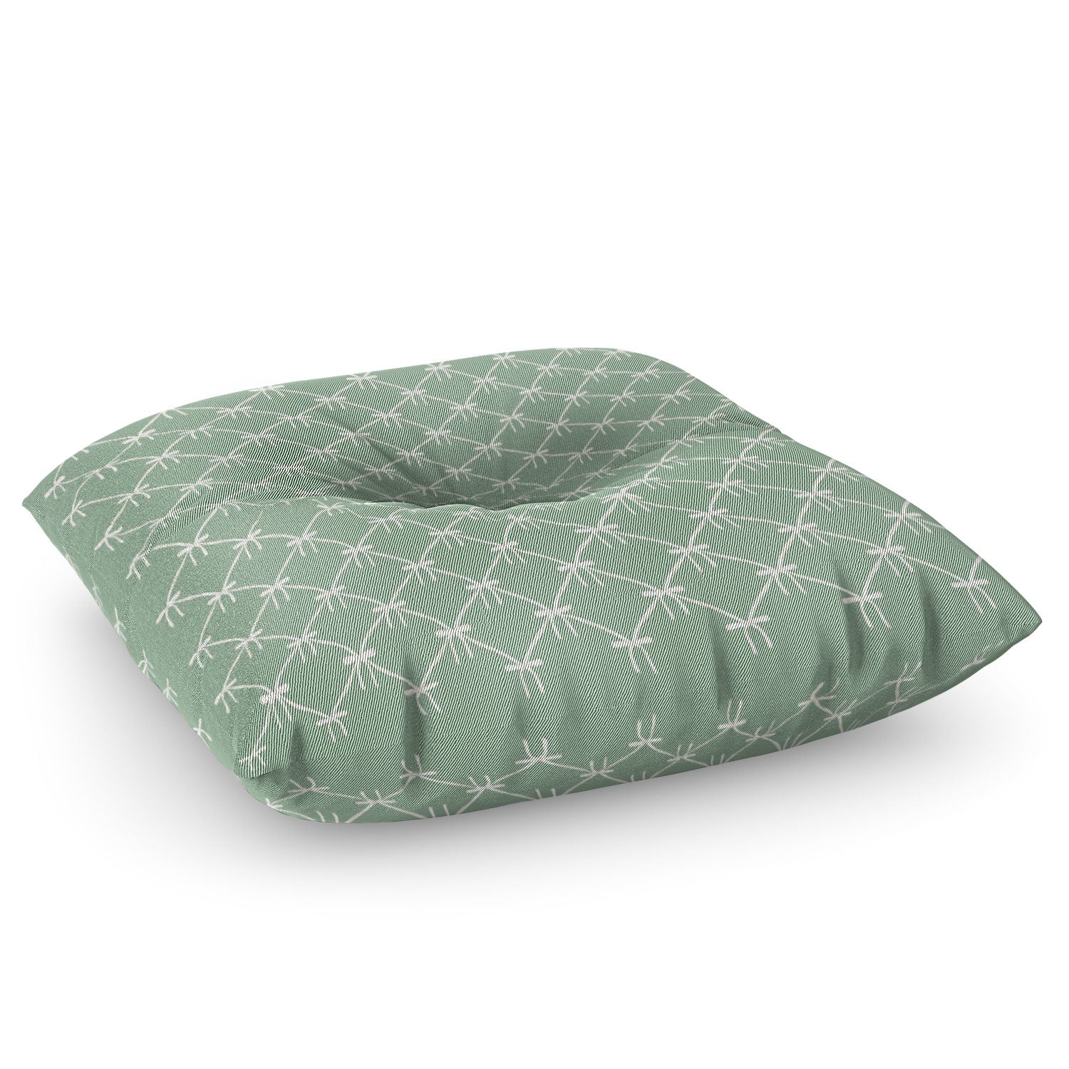 Colour Poems Bows and Ribbons Green Floor Pillow Square