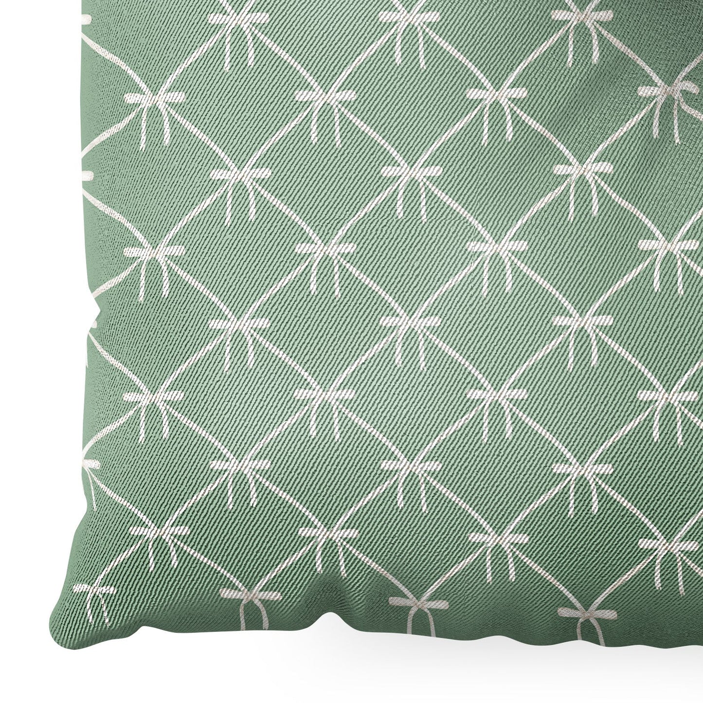 Colour Poems Bows and Ribbons Green Floor Pillow Square
