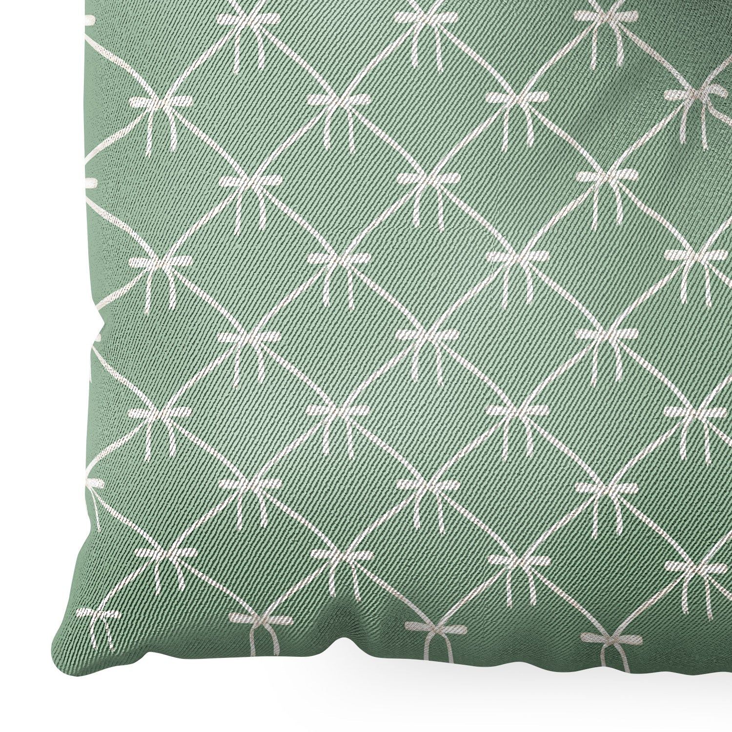 Colour Poems Bows and Ribbons Green Floor Pillow Square