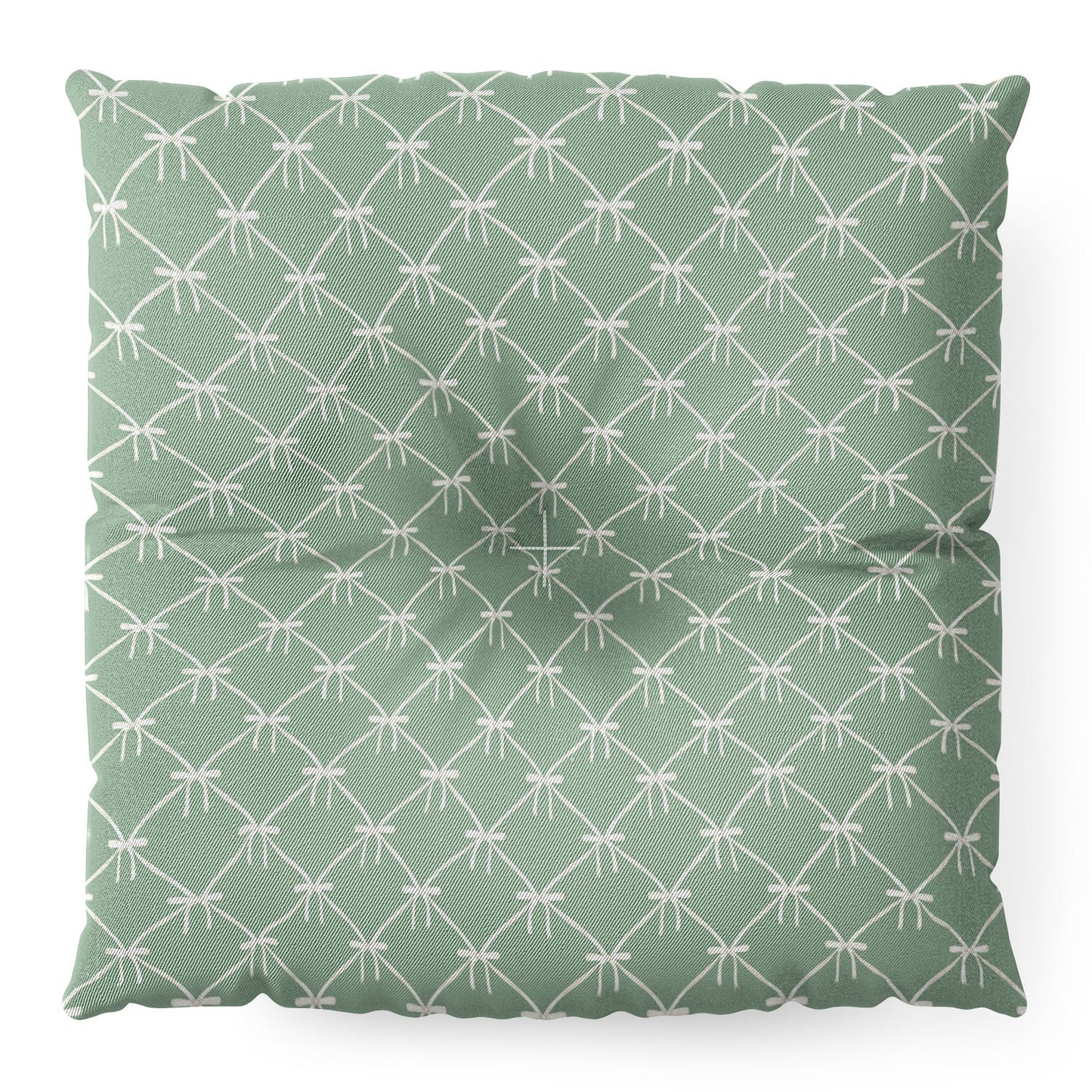 Colour Poems Bows and Ribbons Green Floor Pillow Square