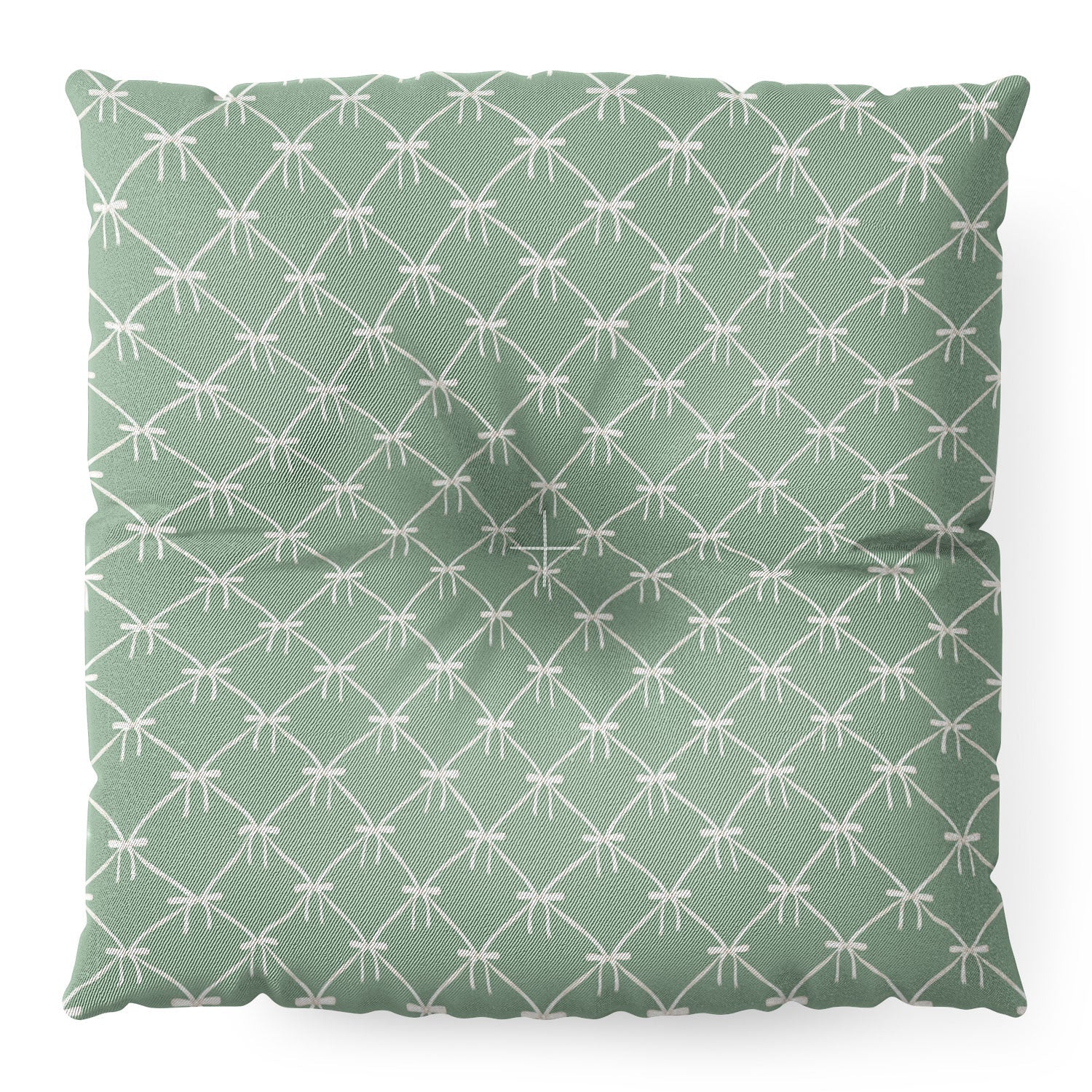 Colour Poems Bows and Ribbons Green Floor Pillow Square