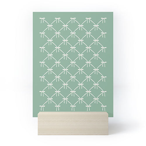 Colour Poems Bows and Ribbons Green Mini Art Print