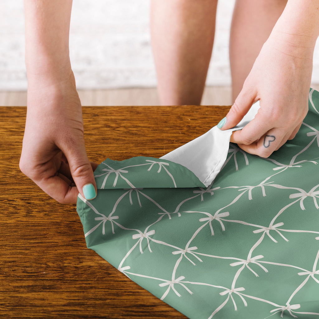 Colour Poems Bows and Ribbons Green Tapestry