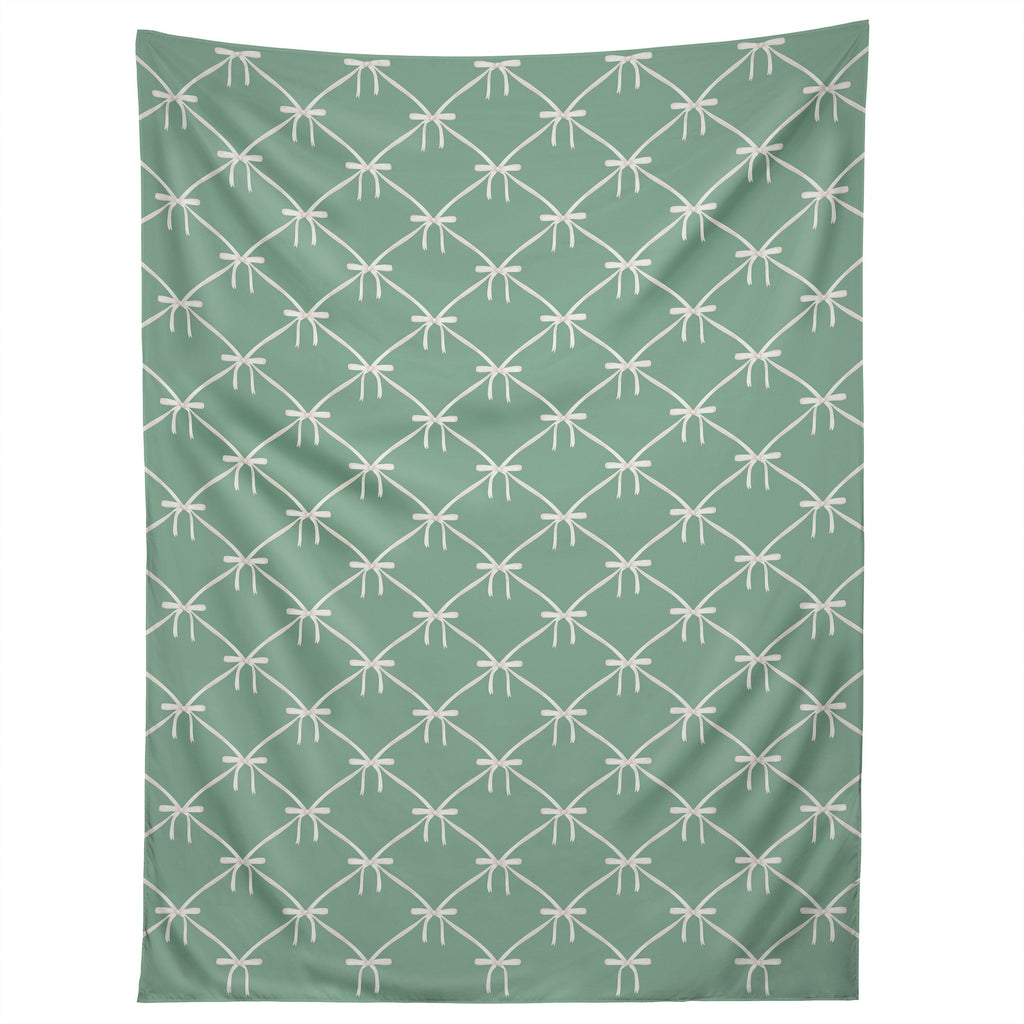 Colour Poems Bows and Ribbons Green Tapestry