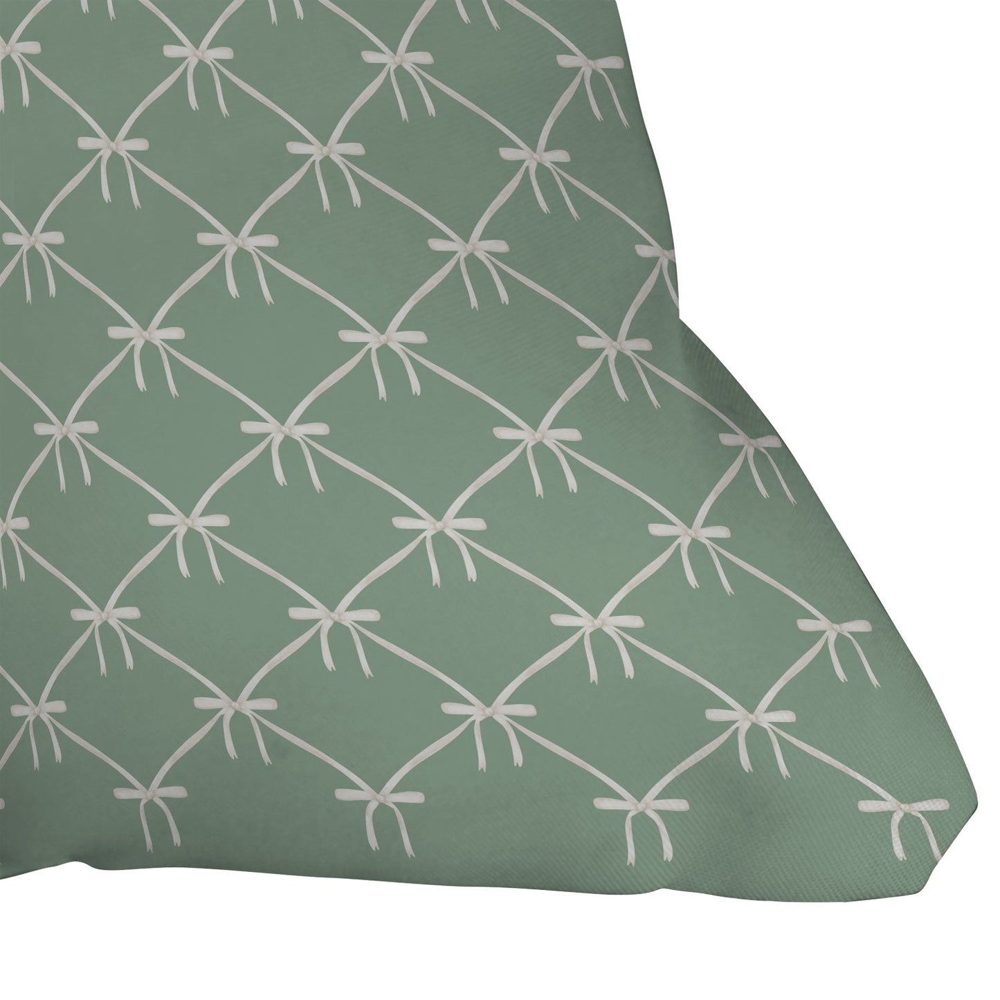 Colour Poems Bows and Ribbons Green Throw Pillow