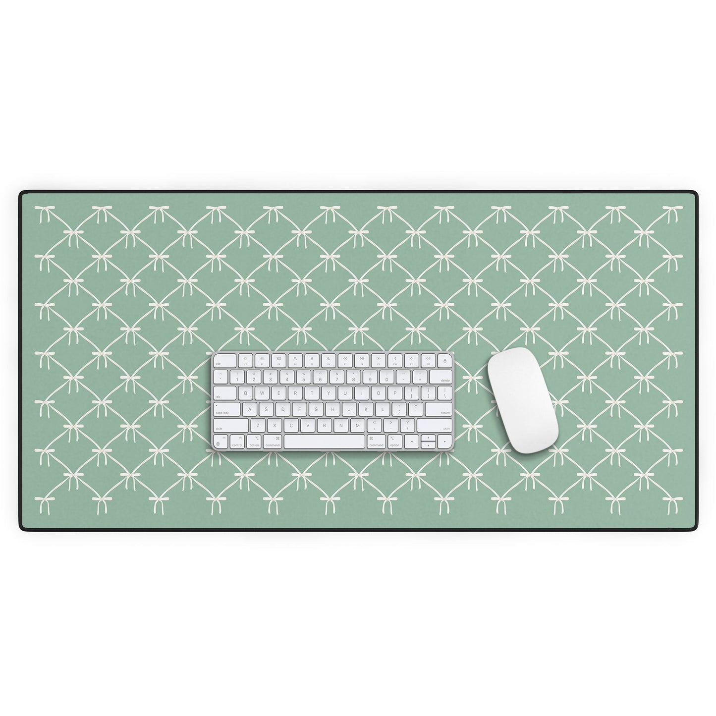 Colour Poems Bows and Ribbons Green Desk Mat