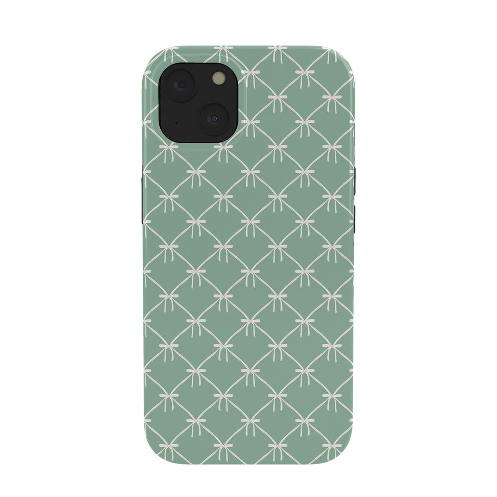 Colour Poems Bows and Ribbons Green Phone Case