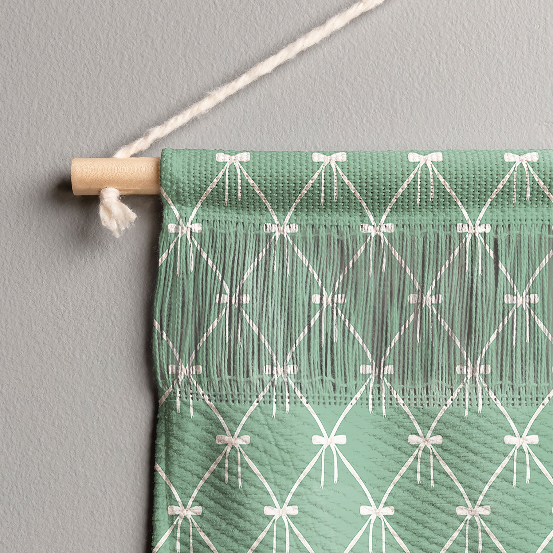 Colour Poems Bows and Ribbons Green Wall Hanging Landscape