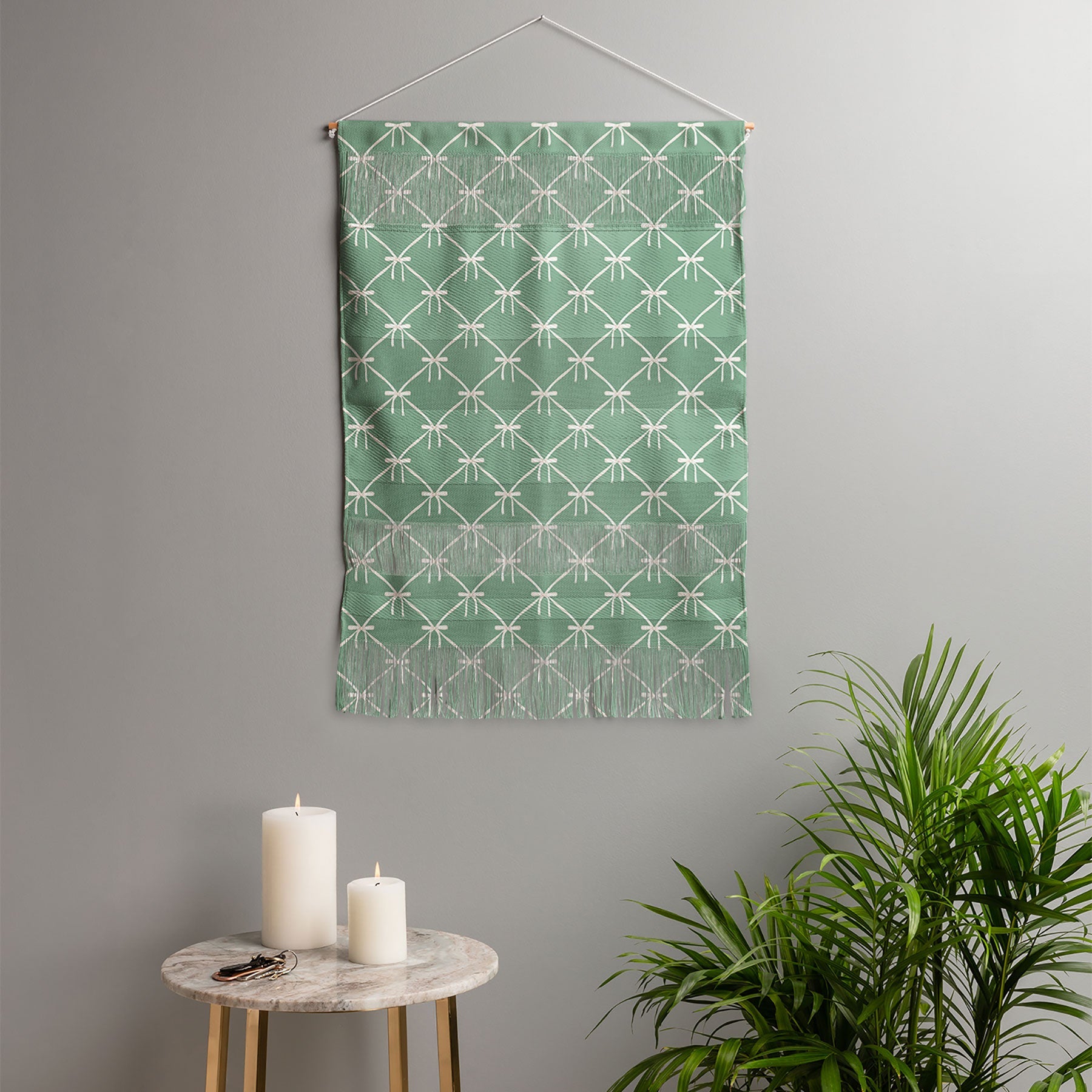 Colour Poems Bows and Ribbons Green Wall Hanging Portrait