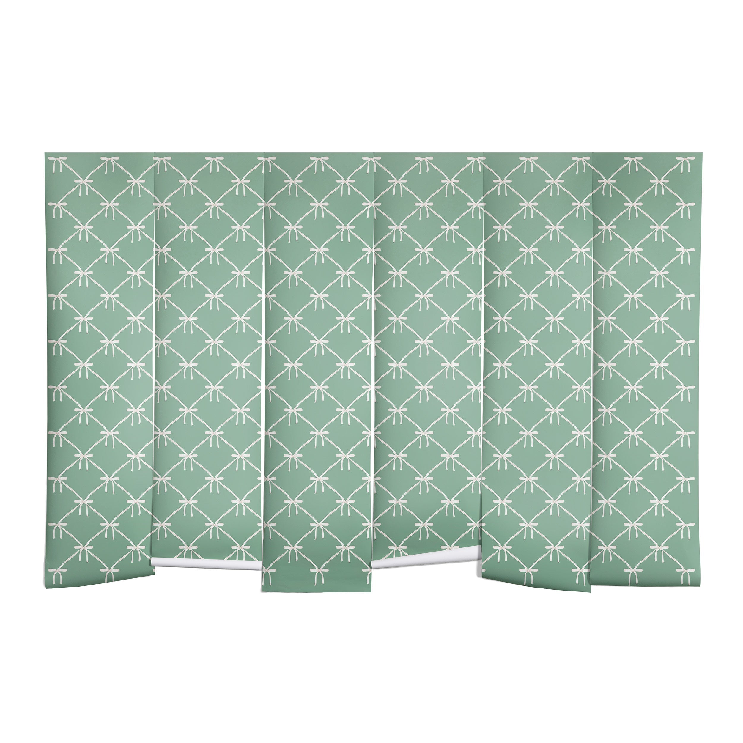 Colour Poems Bows and Ribbons Green Wall Mural