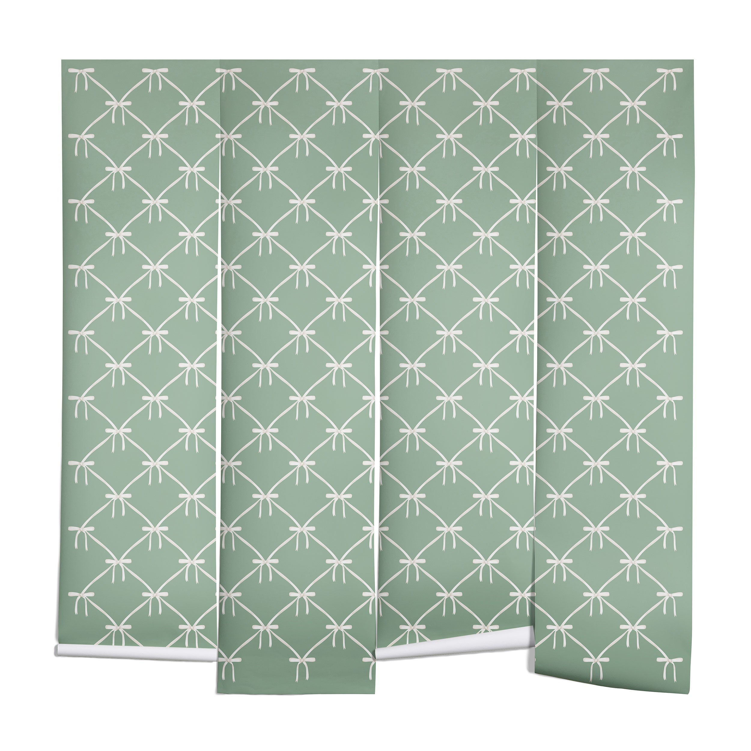 Colour Poems Bows and Ribbons Green Wall Mural