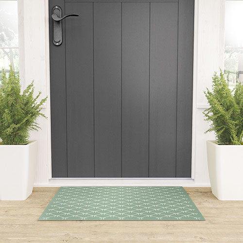 Colour Poems Bows and Ribbons Green Welcome Mat