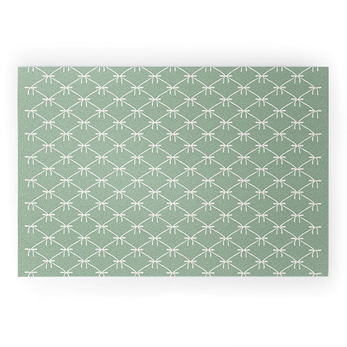Colour Poems Bows and Ribbons Green Welcome Mat