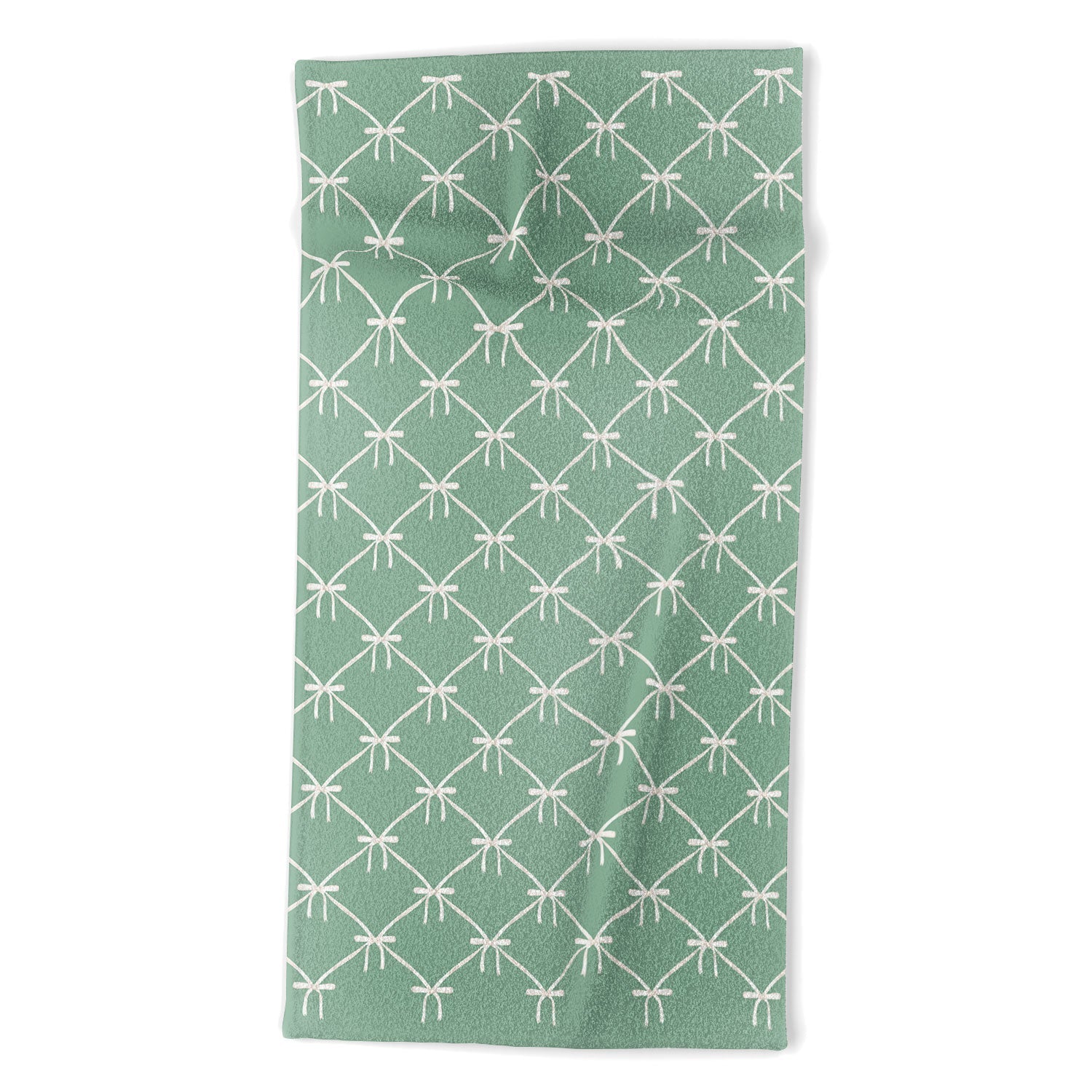 Colour Poems Bows and Ribbons Green Beach Towel