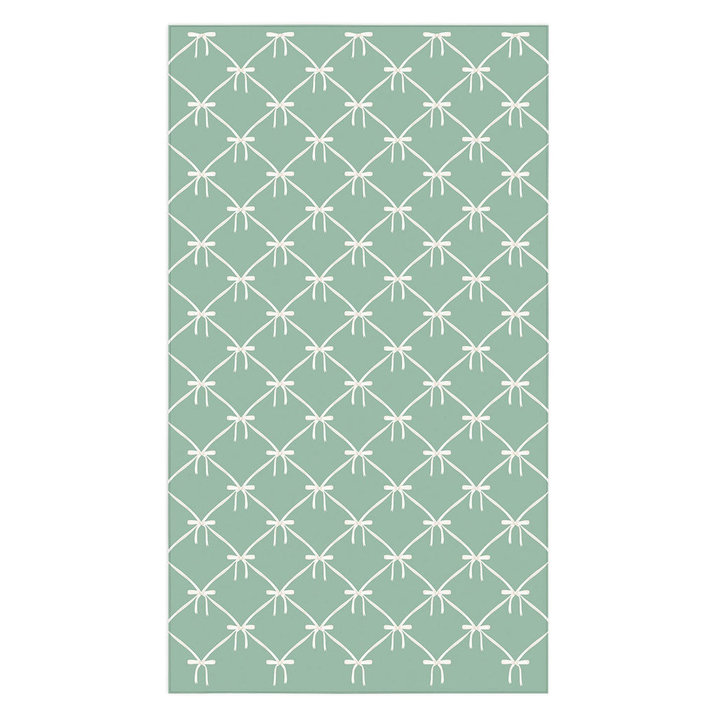 Colour Poems Bows and Ribbons Green Tablecloth