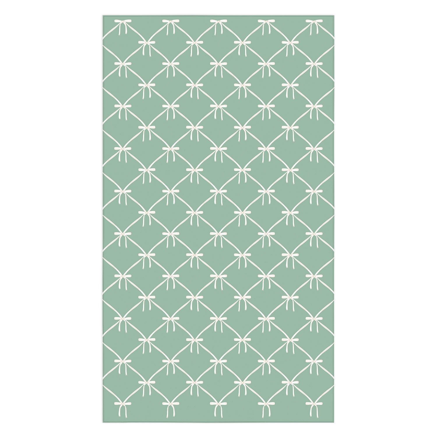 Colour Poems Bows and Ribbons Green Tablecloth