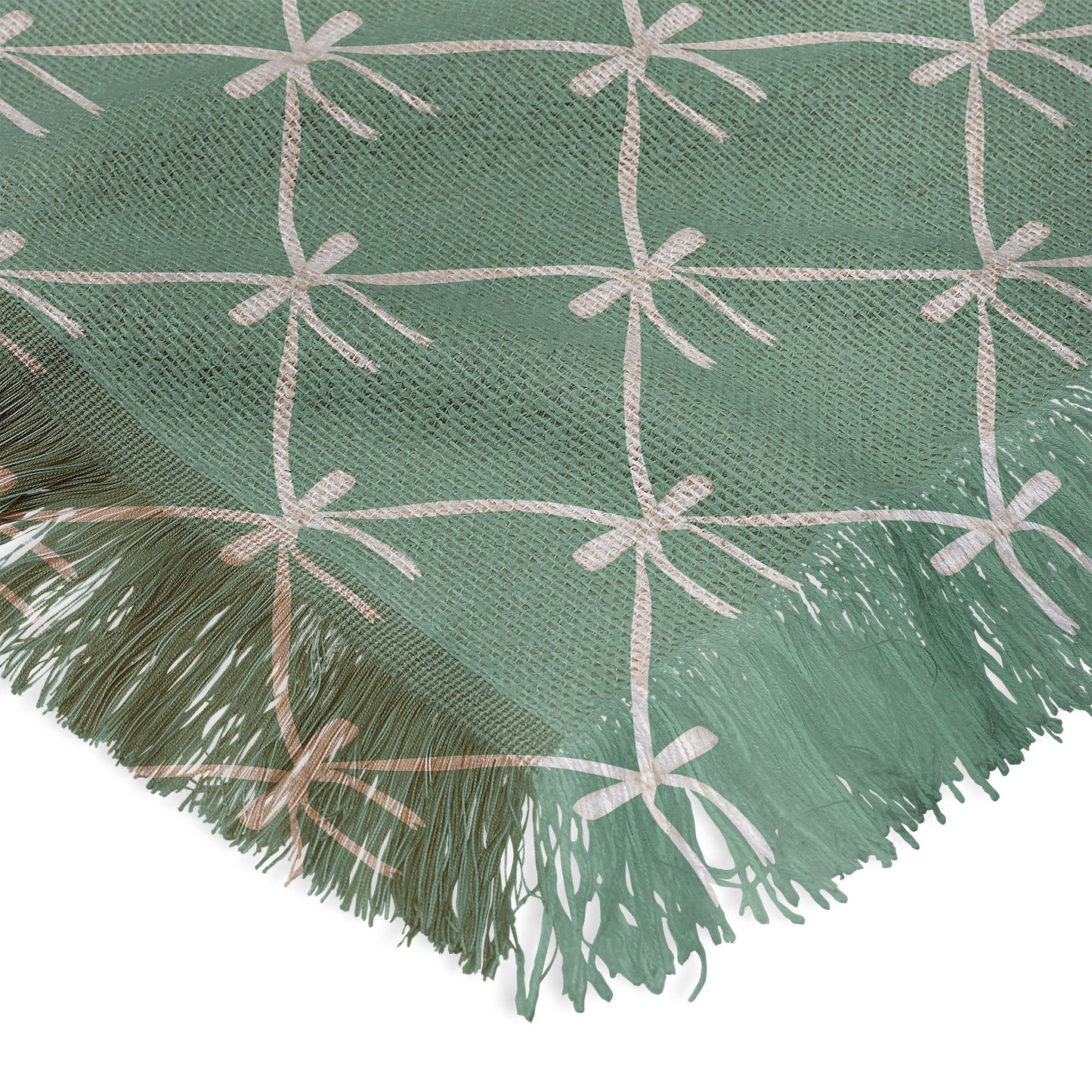 Colour Poems Bows and Ribbons Green Throw Blanket