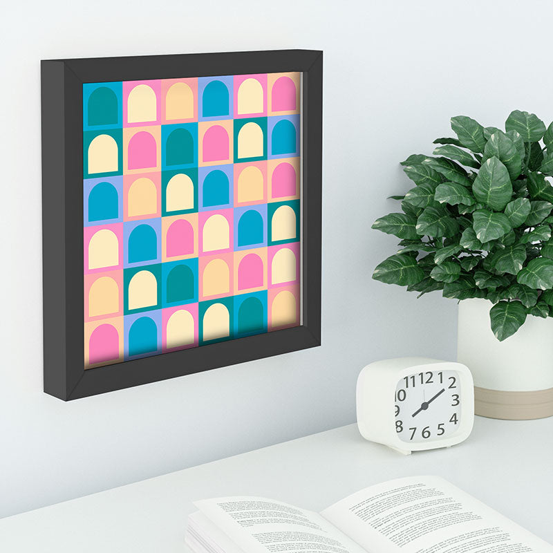 Colour Poems Checker Arches I Pastel Tones Recessed Framing Square