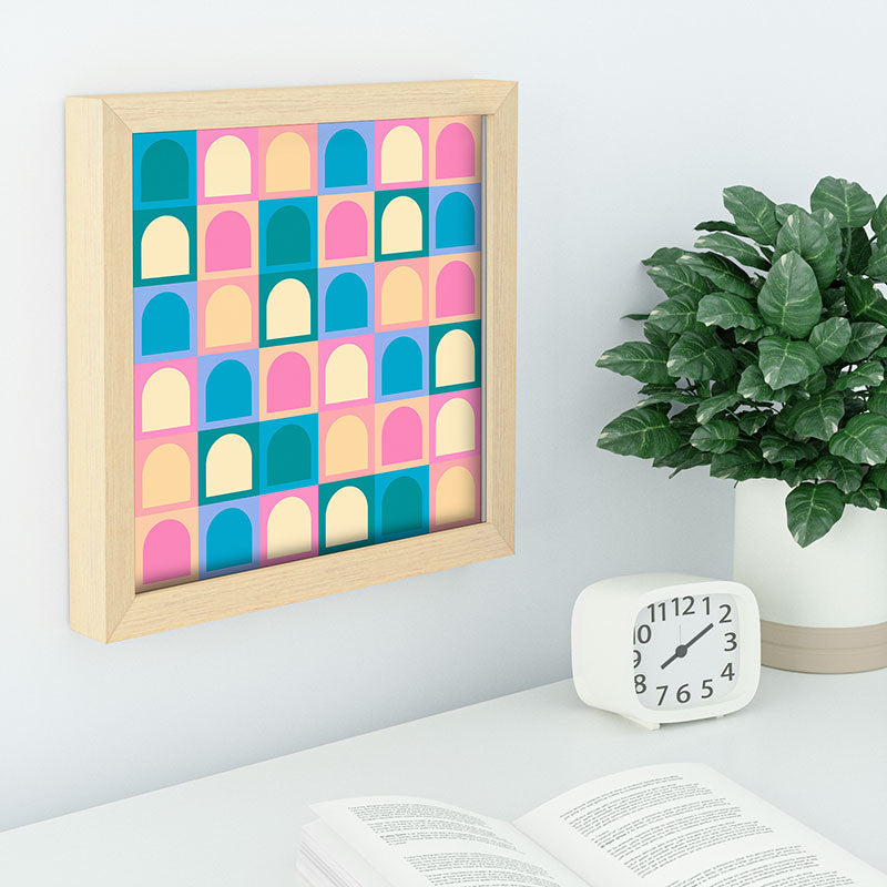 Colour Poems Checker Arches I Pastel Tones Recessed Framing Square