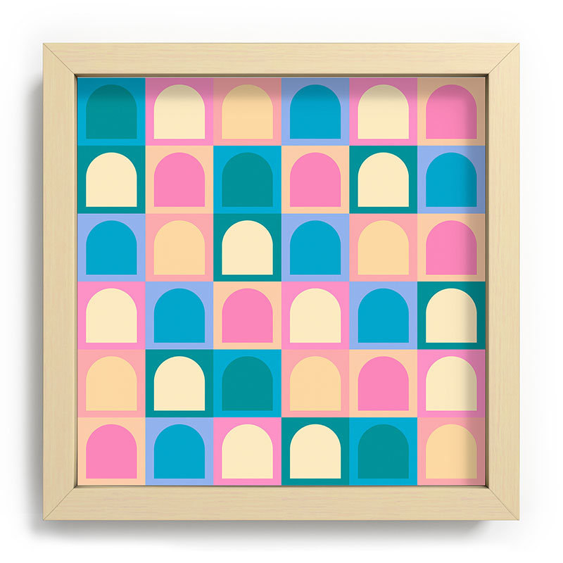 Colour Poems Checker Arches I Pastel Tones Recessed Framing Square