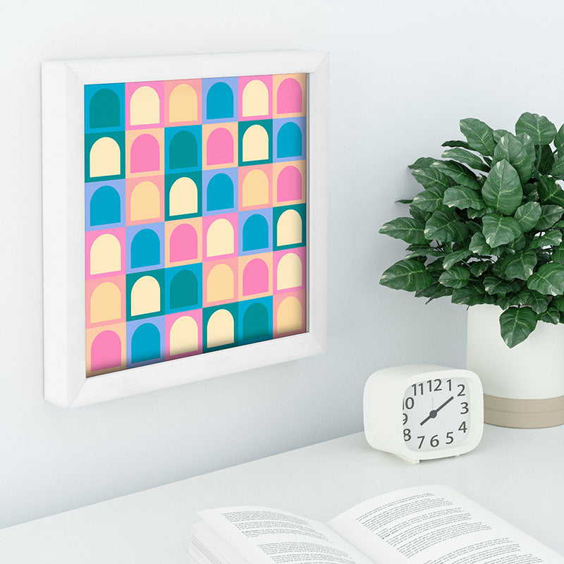 Colour Poems Checker Arches I Pastel Tones Recessed Framing Square