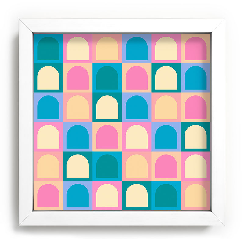 Colour Poems Checker Arches I Pastel Tones Recessed Framing Square