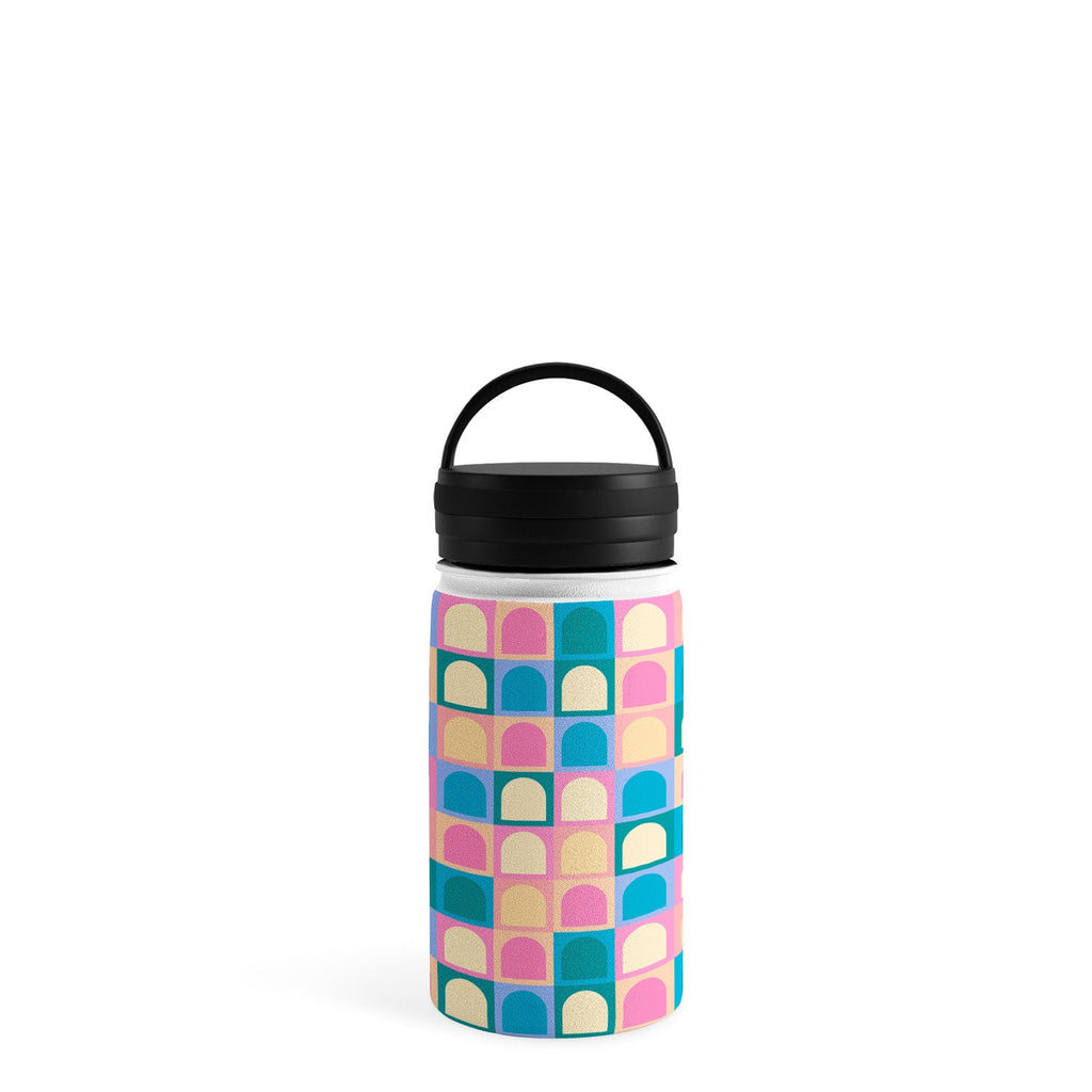 Colour Poems Checker Arches I Pastel Tones Water Bottle