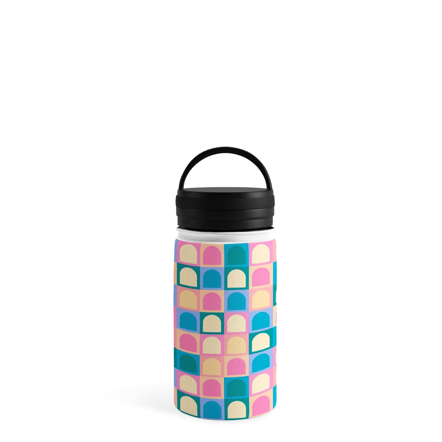 Colour Poems Checker Arches I Pastel Tones Water Bottle