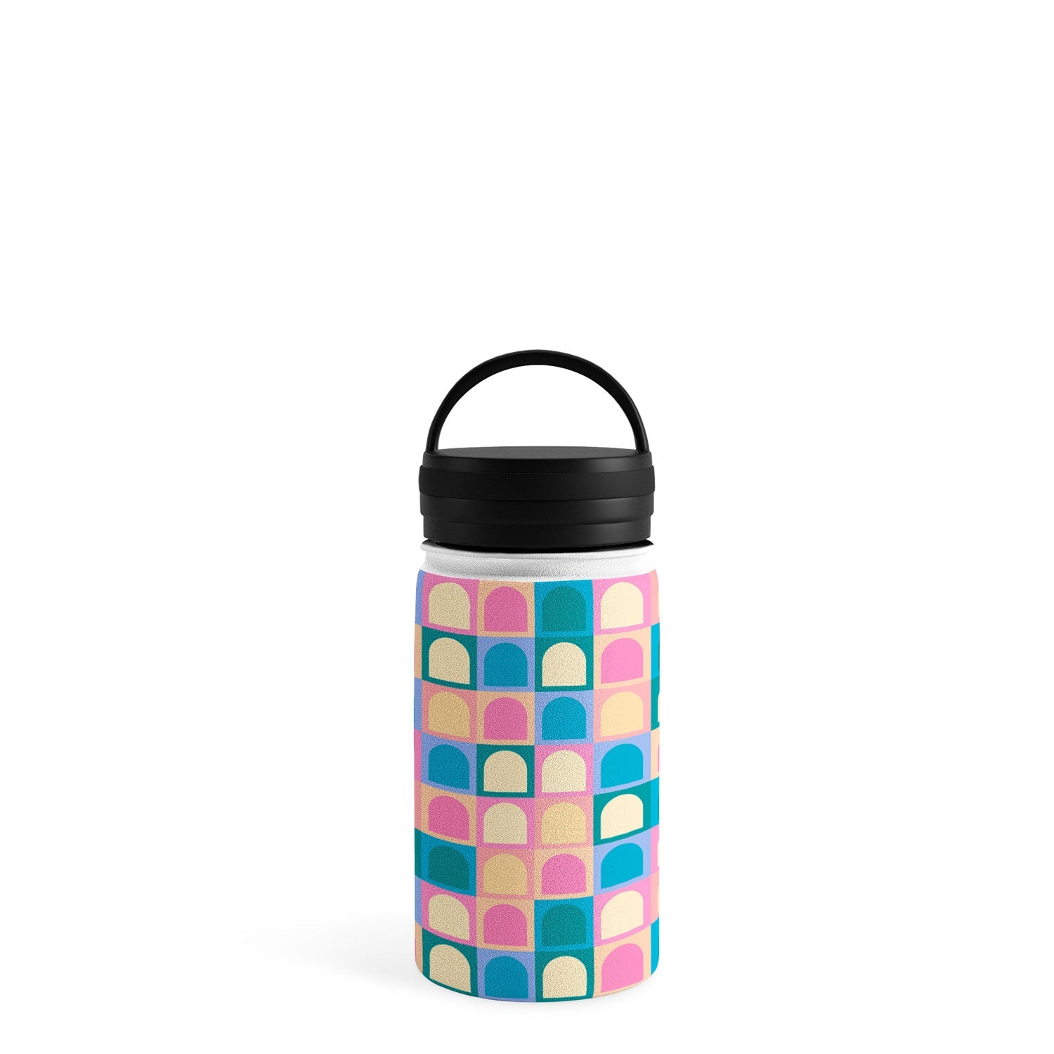 Colour Poems Checker Arches I Pastel Tones Water Bottle
