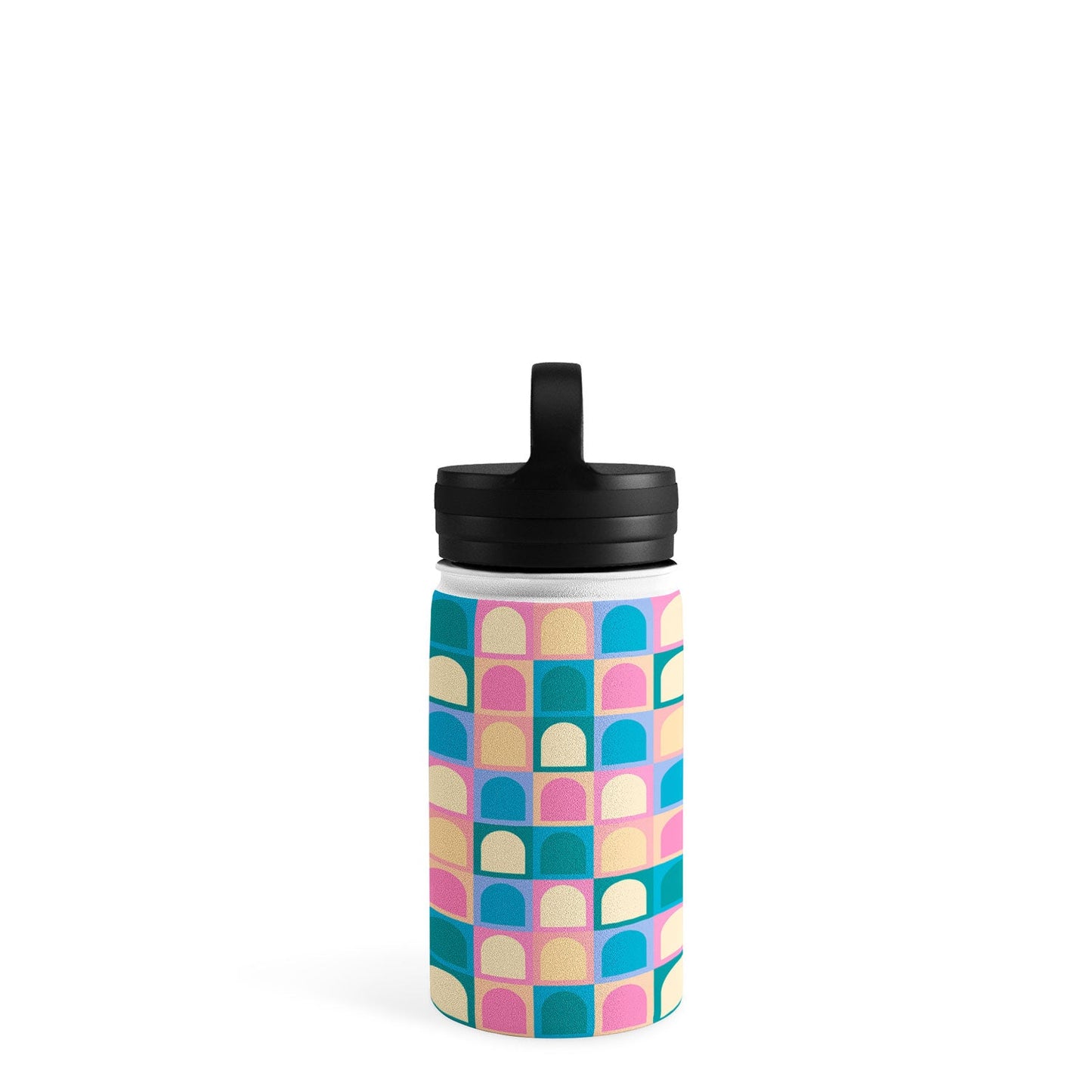 Colour Poems Checker Arches I Pastel Tones Water Bottle