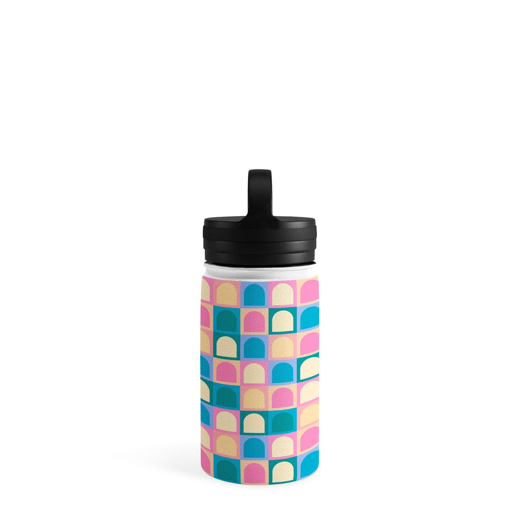 Colour Poems Checker Arches I Pastel Tones Water Bottle