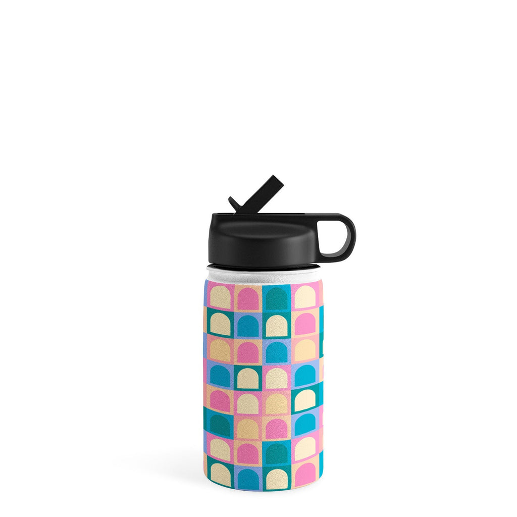 Colour Poems Checker Arches I Pastel Tones Water Bottle