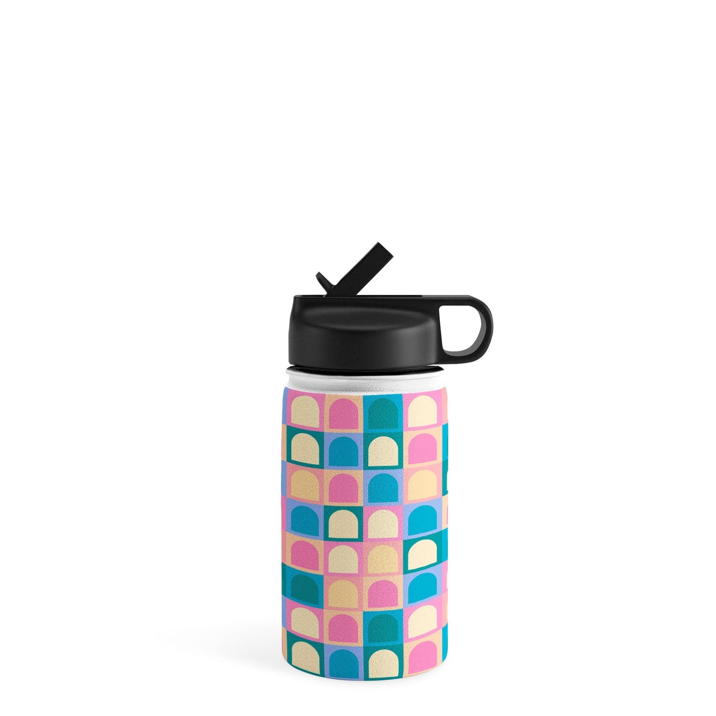 Colour Poems Checker Arches I Pastel Tones Water Bottle