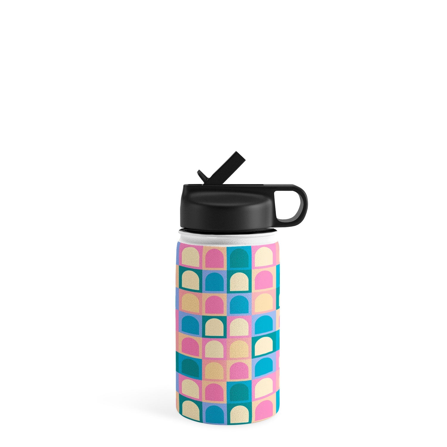 Colour Poems Checker Arches I Pastel Tones Water Bottle