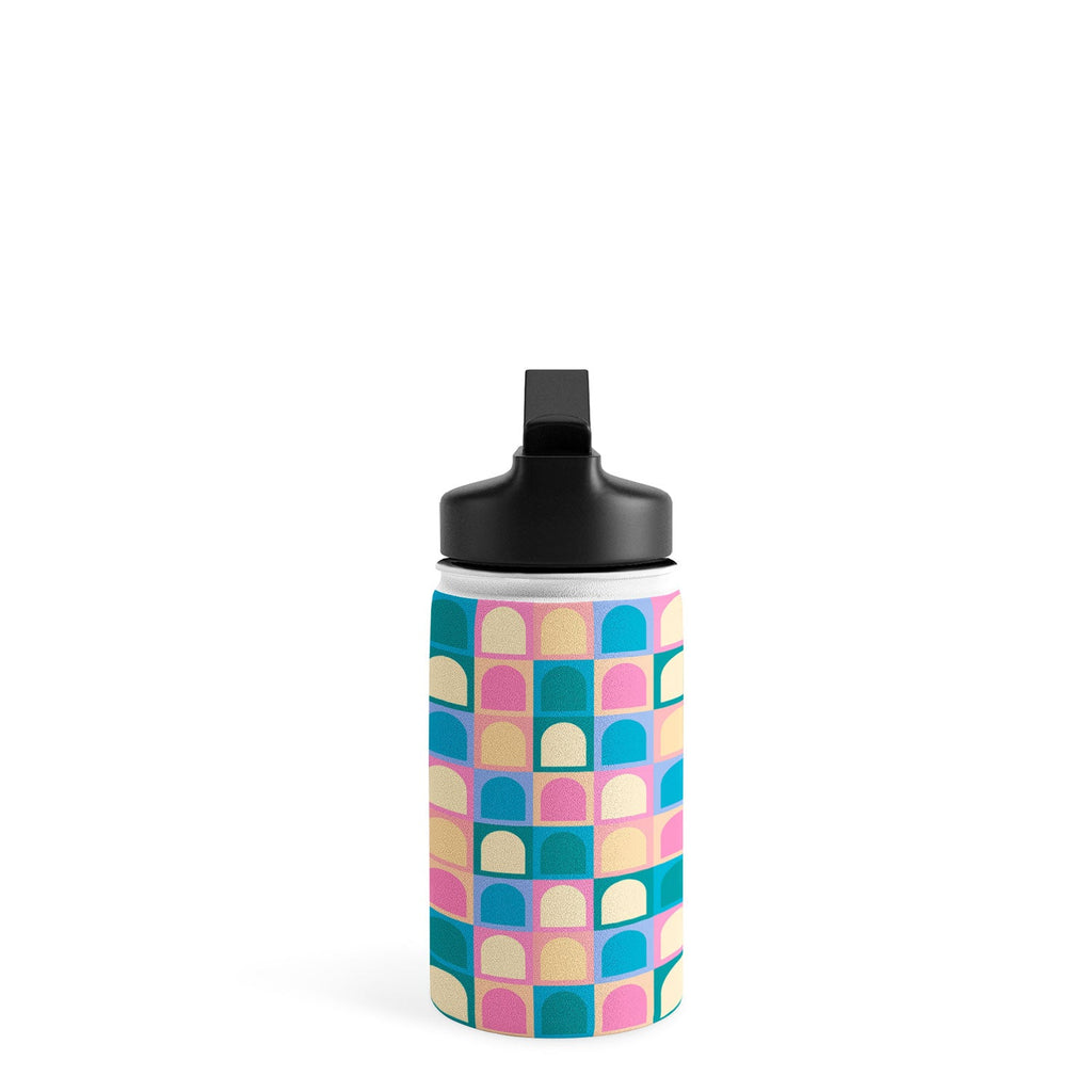 Colour Poems Checker Arches I Pastel Tones Water Bottle