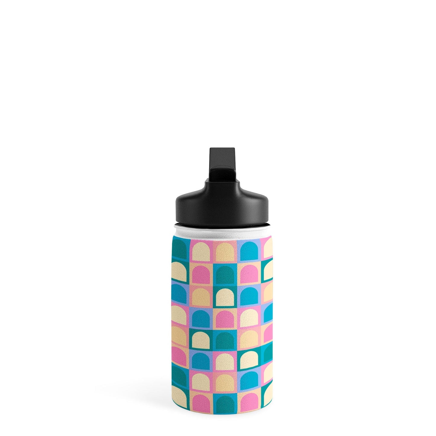 Colour Poems Checker Arches I Pastel Tones Water Bottle